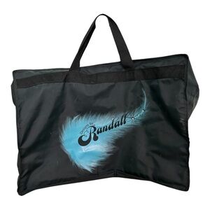 Designs by Randall Dress Bag  Duffel  Black Blue Feather Logo Crystal Rhinestone